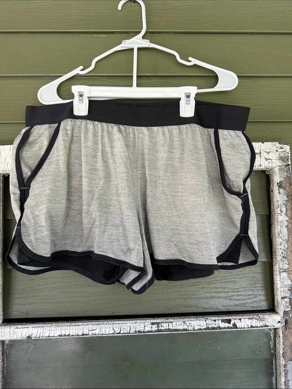 Danskin Grey Athletic Shorts with Black Trim